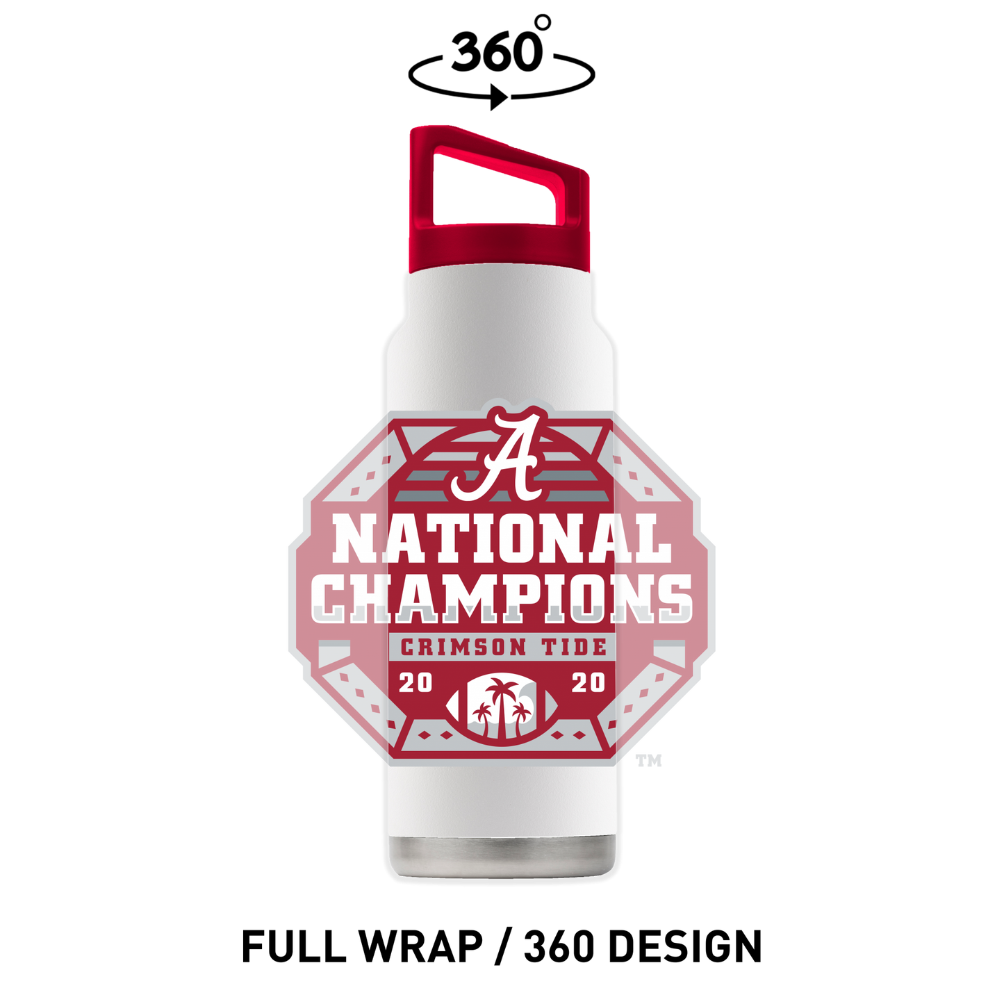 Alabama 40oz National Champs White Bottle