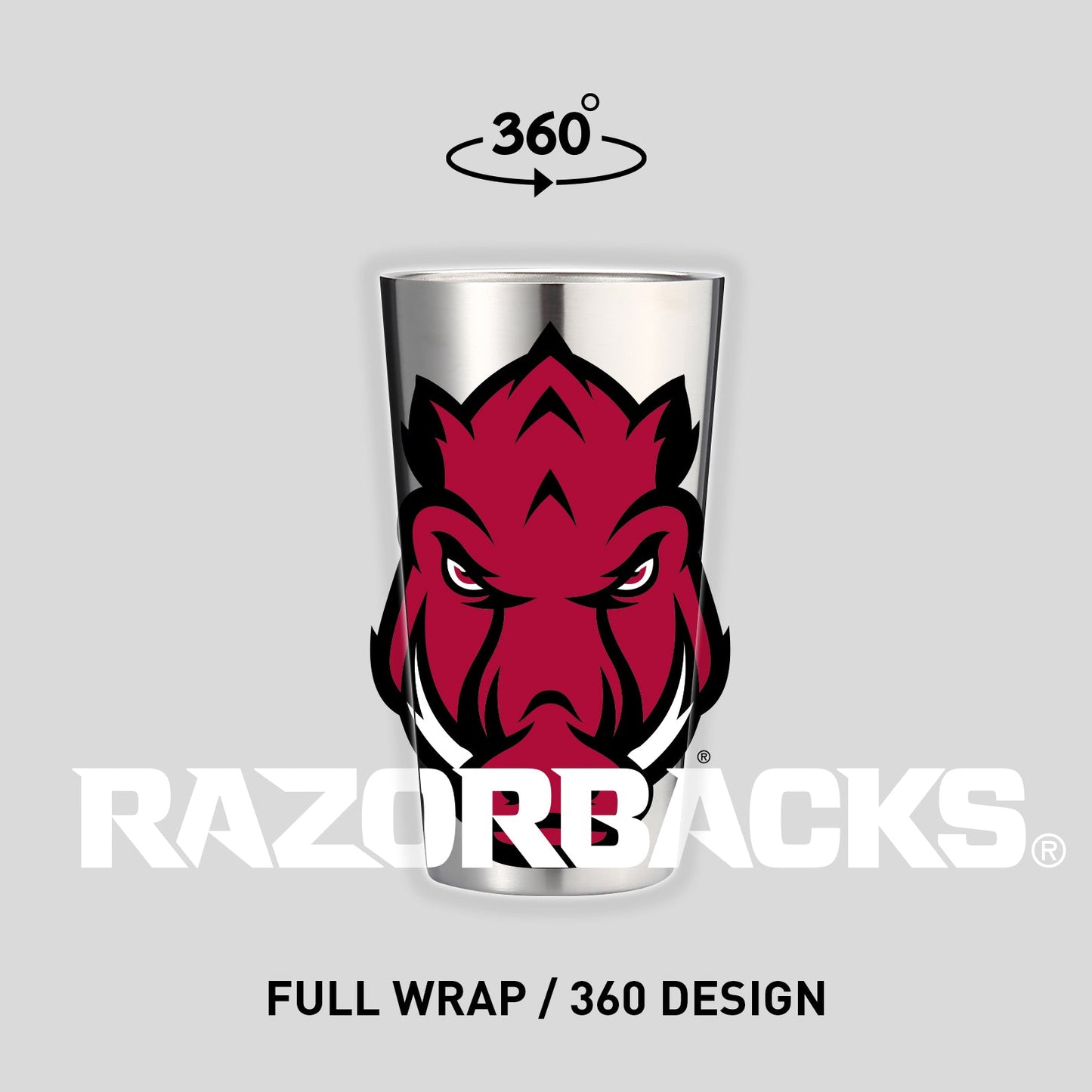 Arkansas 16oz Stainless Pint