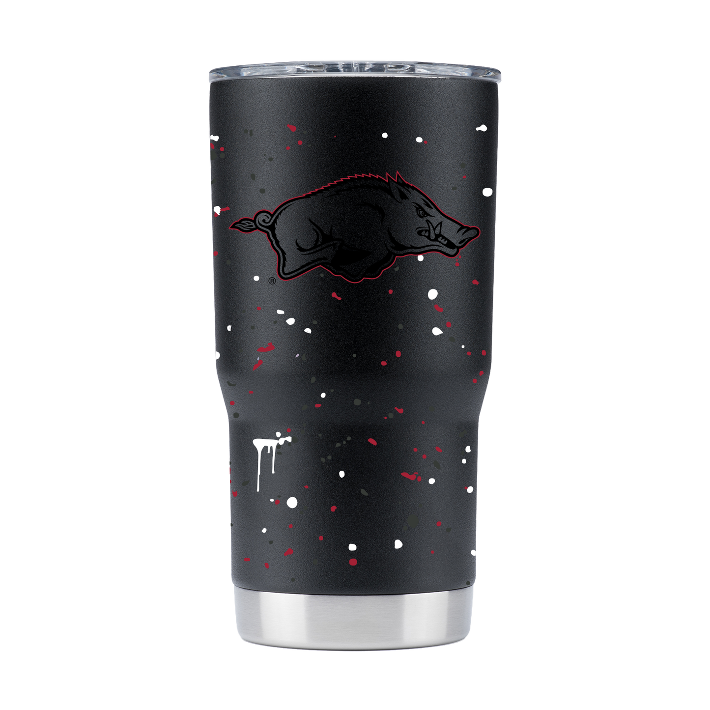 Arkansas 20oz Black Paint Splatter Tumbler