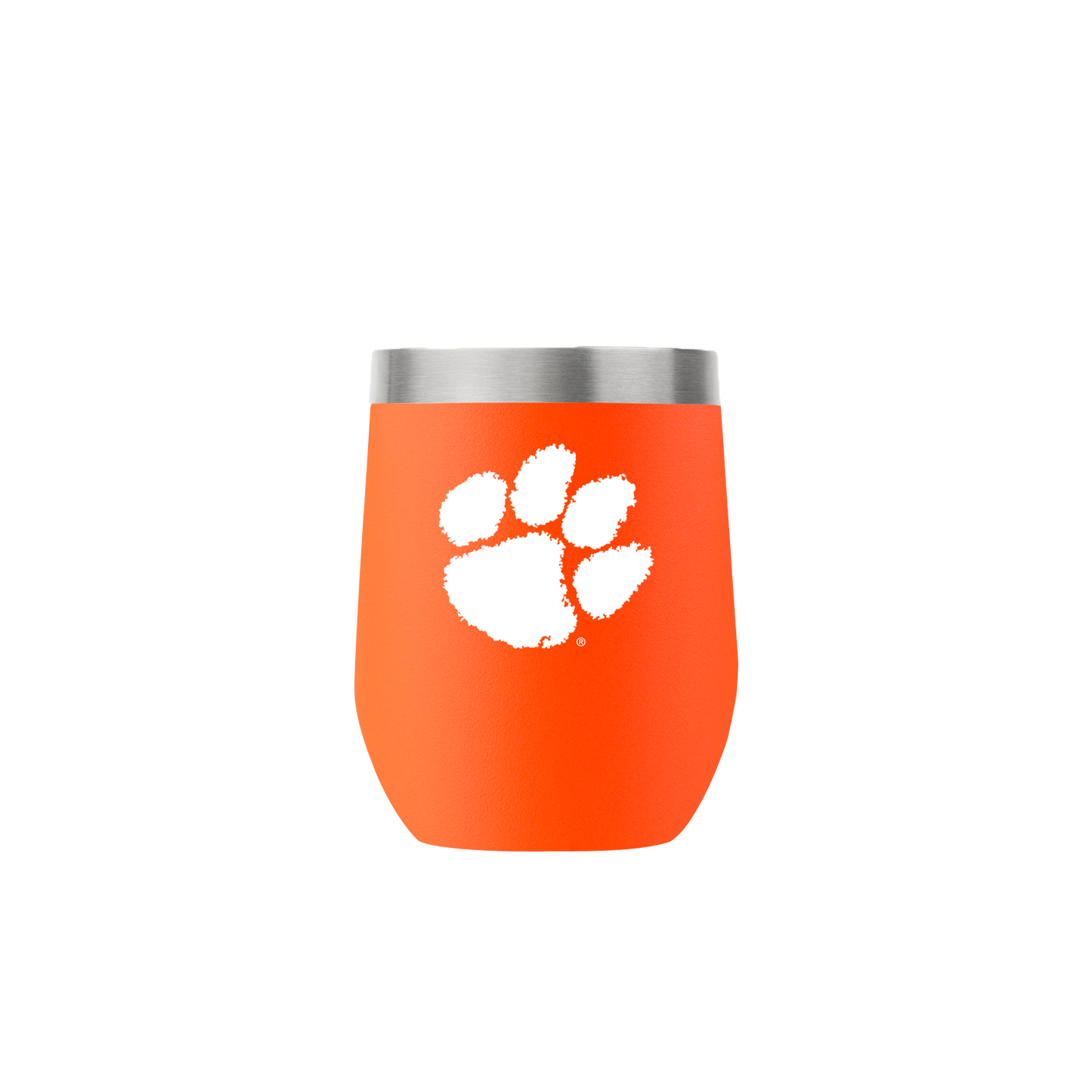 Clemson 12oz Stemless Orange Tumbler