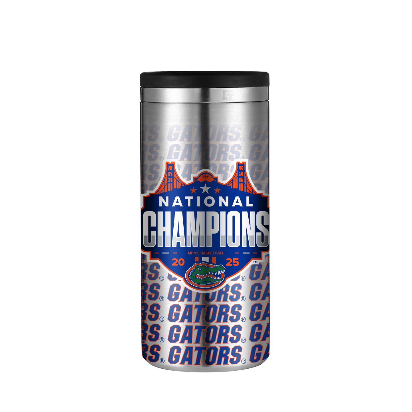 Florida 2025 National Champions Stainless Steel Skinny Can Koozie