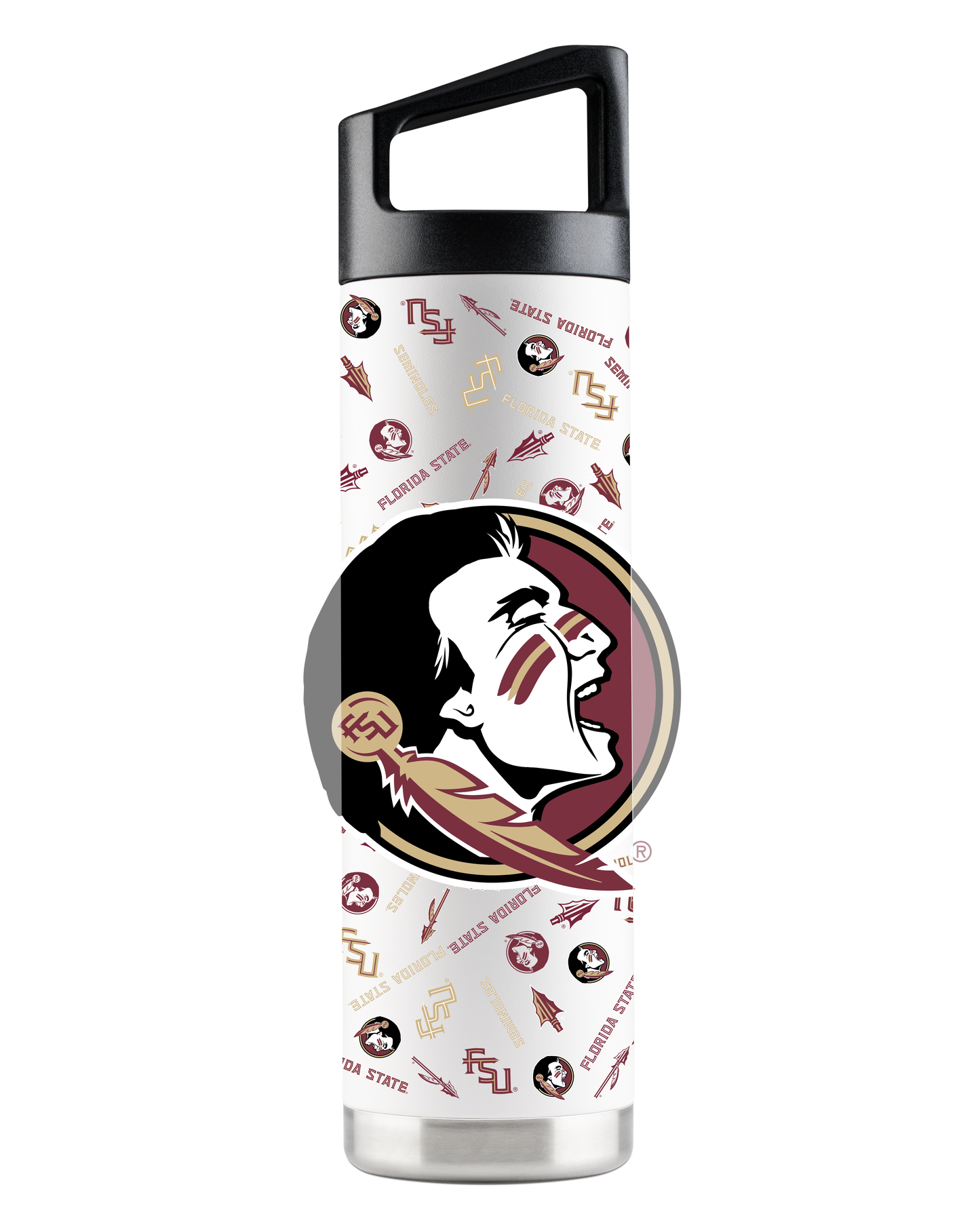 Florida State 22oz White Bottle - All Over