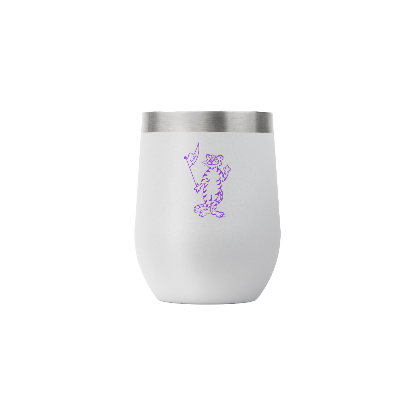 LSU College Vault 12oz Stemless Light Gray Tumbler
