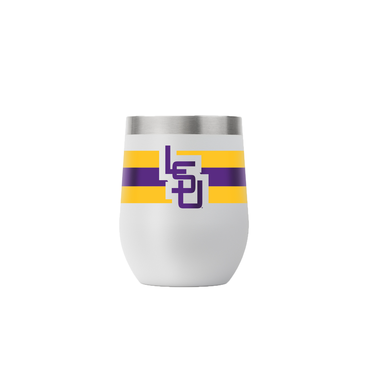 LSU Vault Collection 12oz Stemless Light Gray Tumbler
