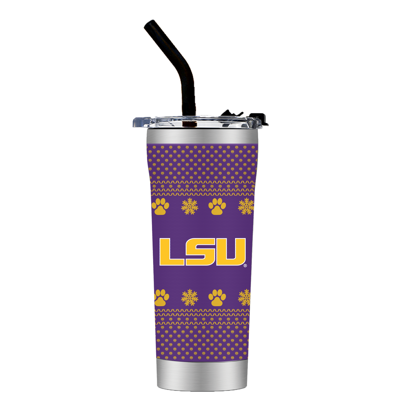 LSU Straw Tumbler - Christmas Collection