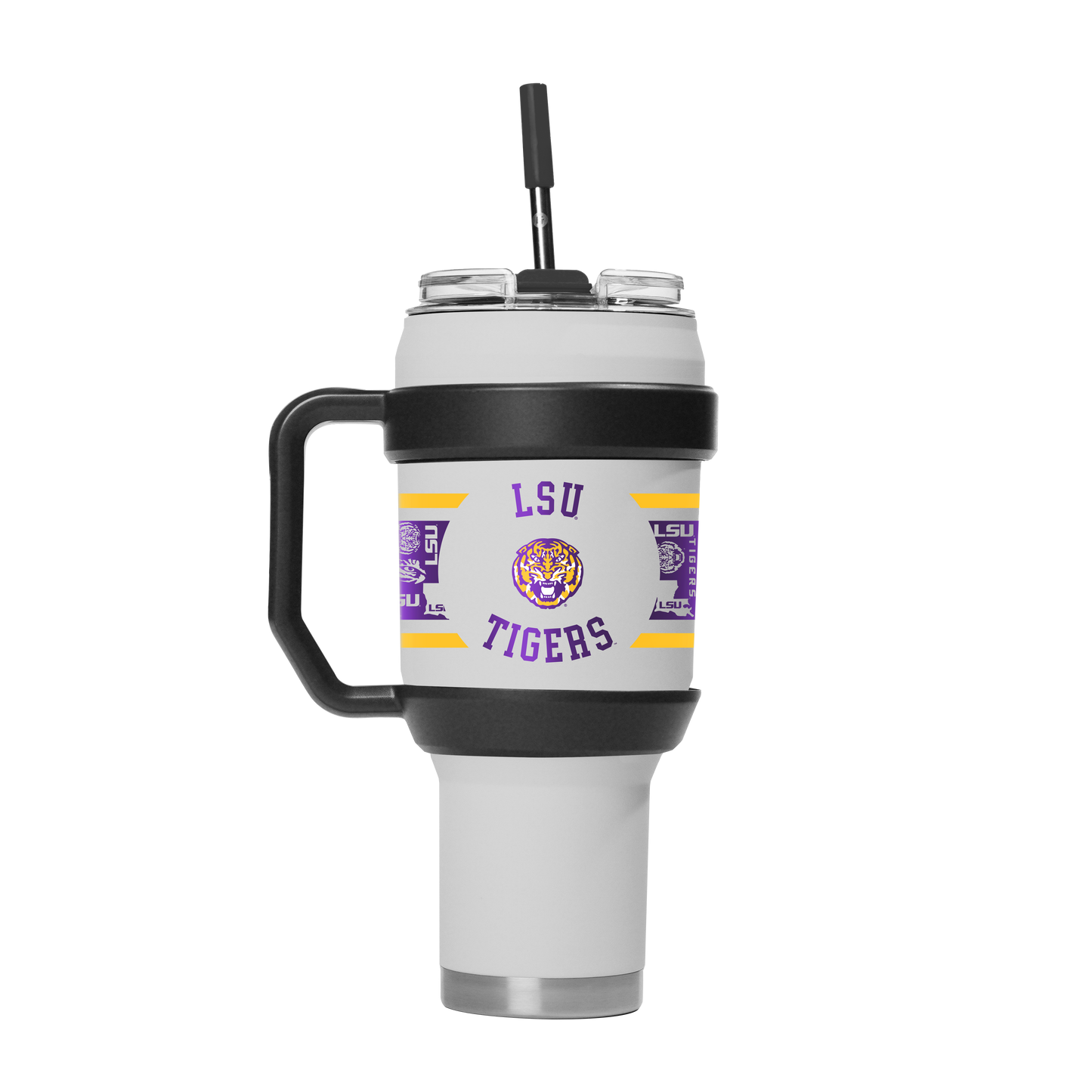 LSU 40oz Stainless Steel Tumbler - White