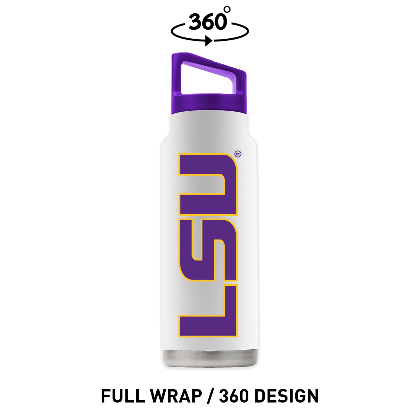 LSU 40oz White Bottle