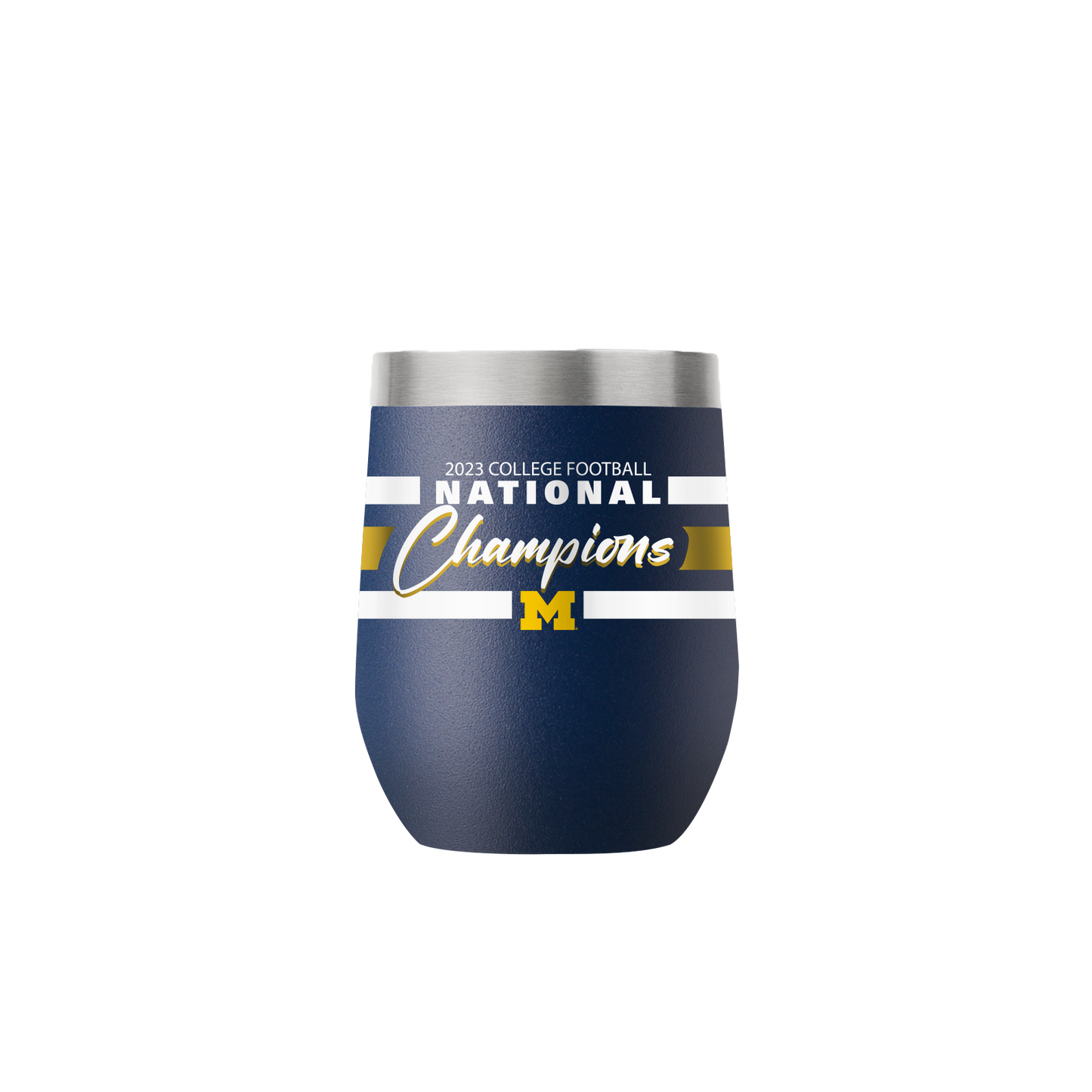Michigan 12oz Stemless Navy Tumbler - 2023 National Champs