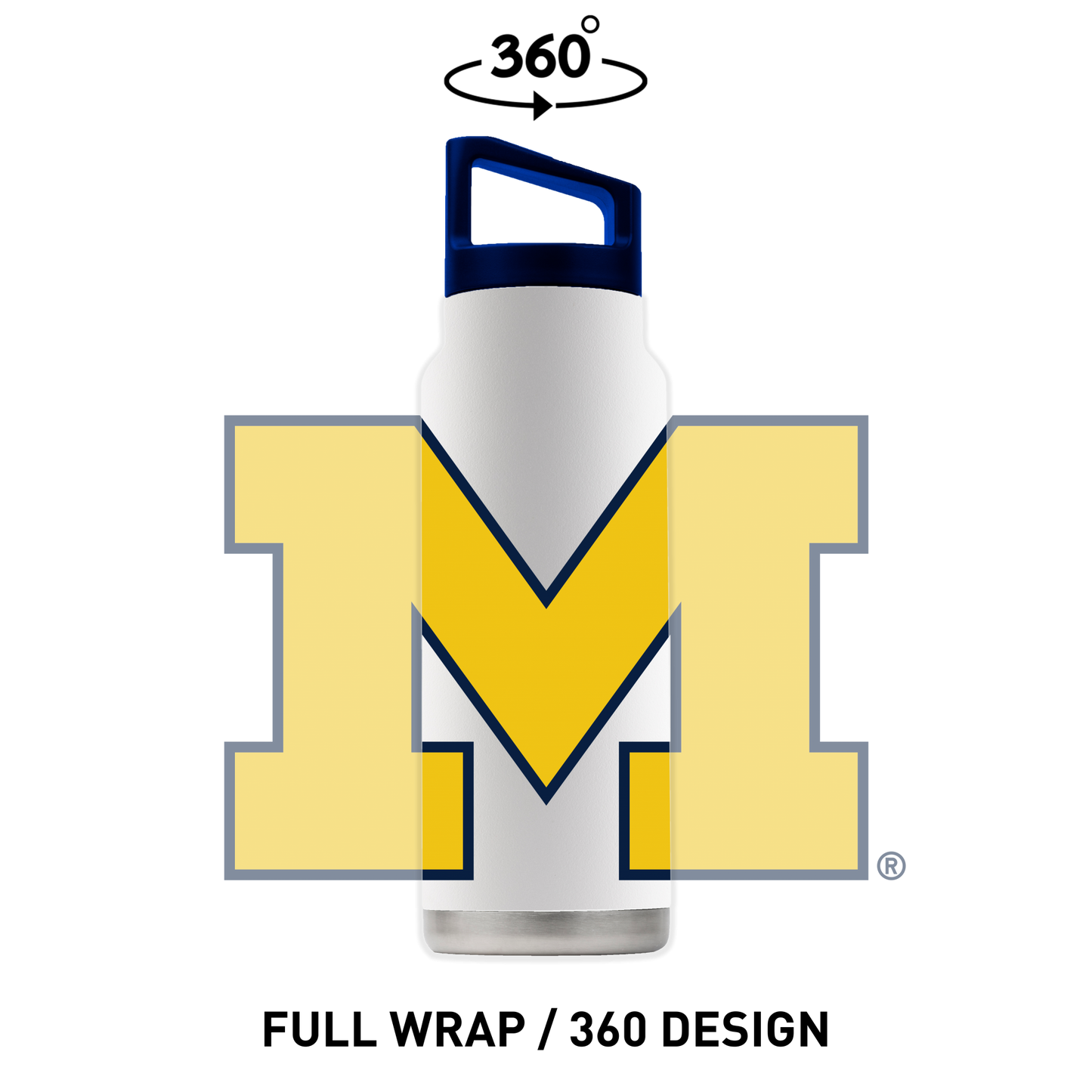 Michigan 40oz White Bottle