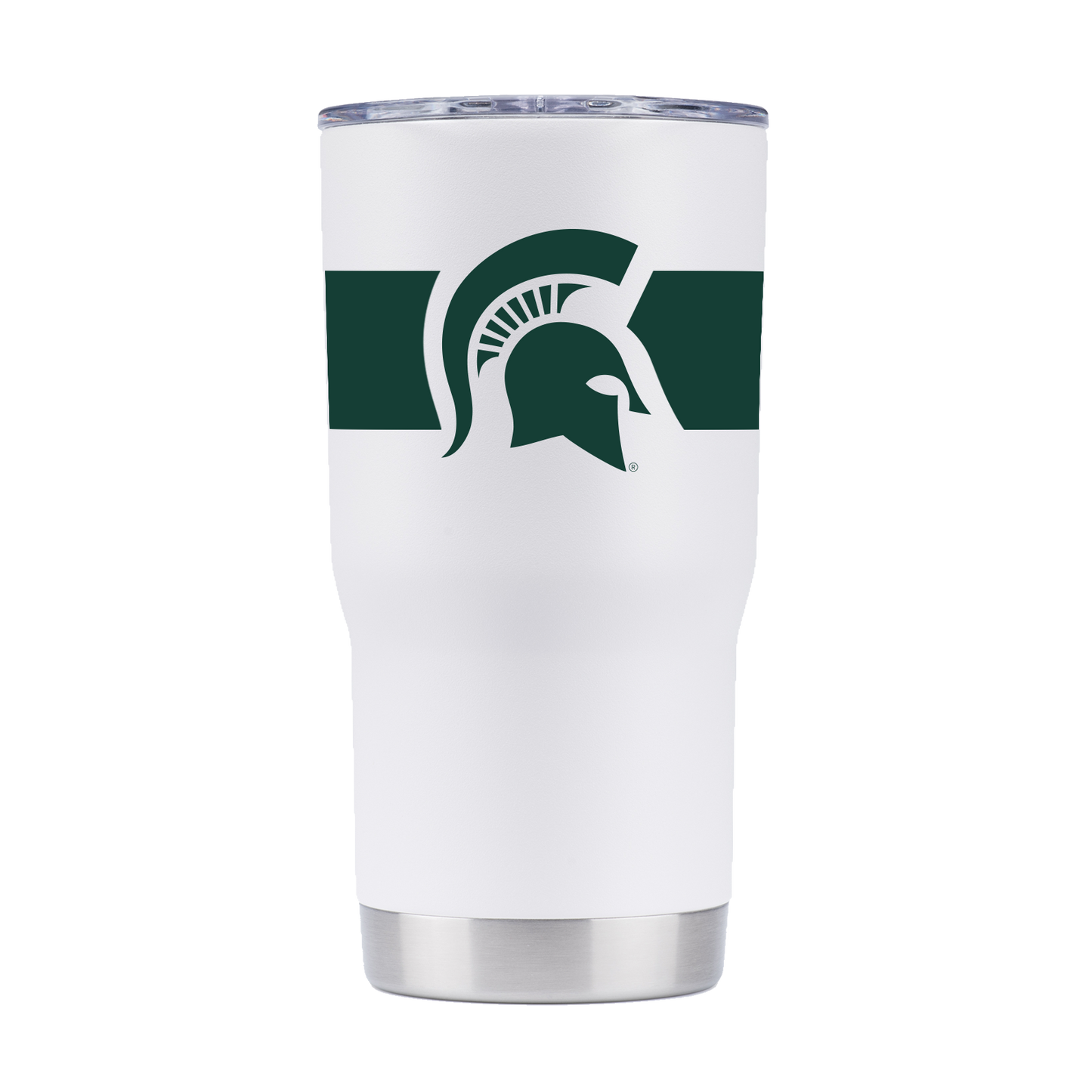 Michigan State 20oz White Tumbler w- Stripes