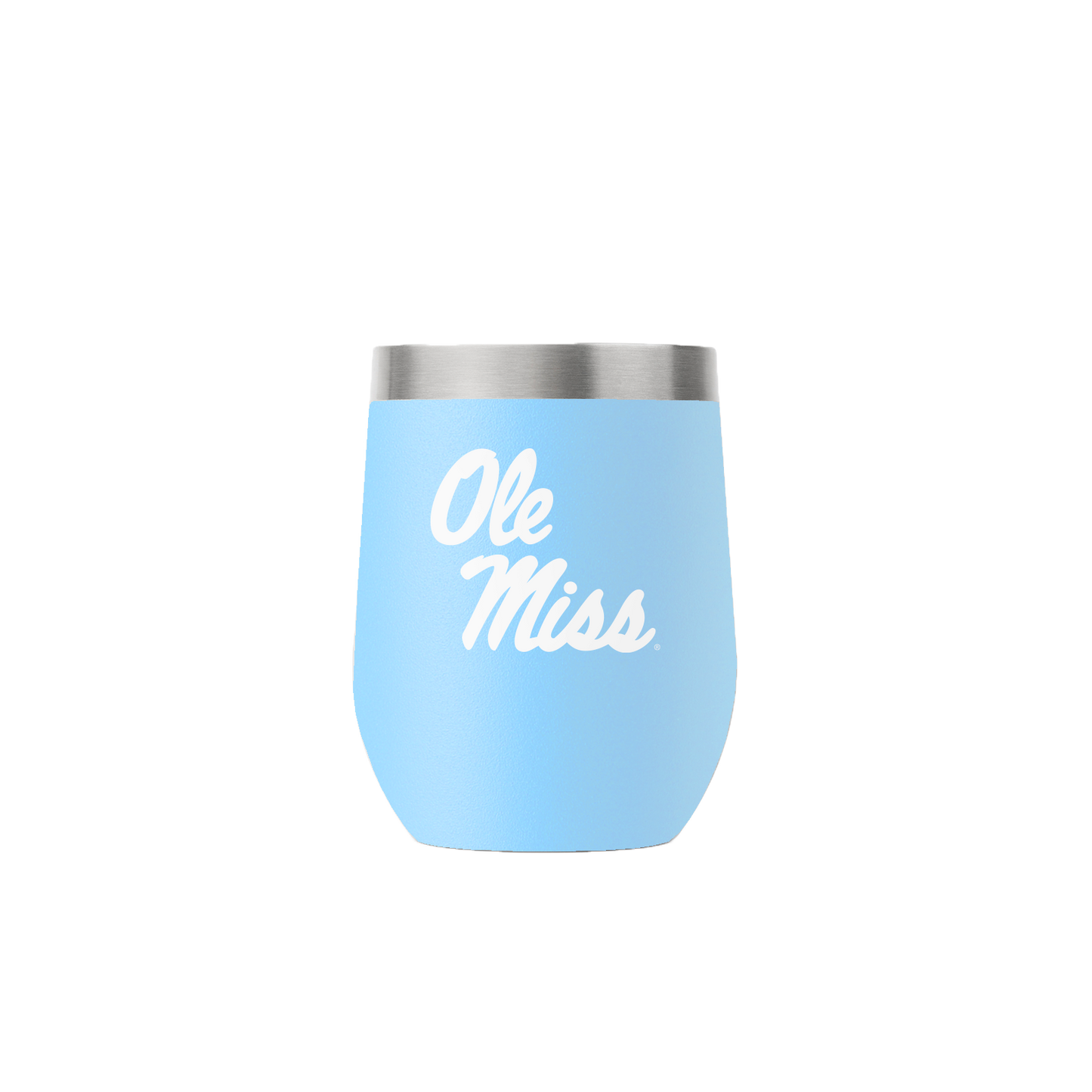 Ole Miss 12oz Stemless Powder Blue Tumbler