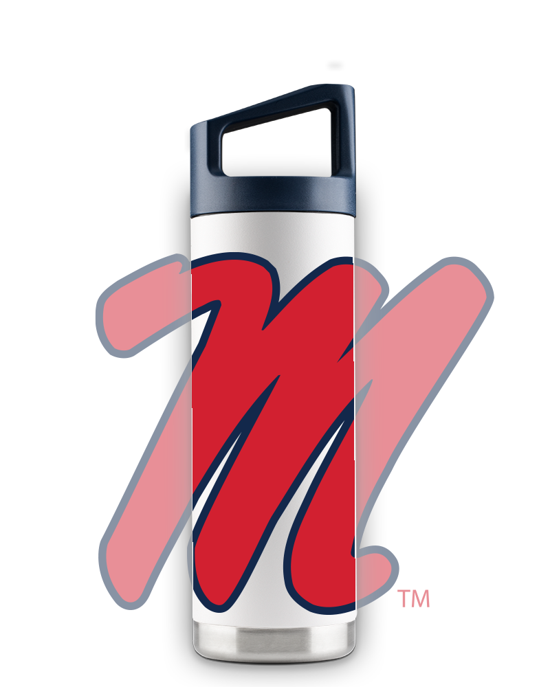Ole Miss 16oz White Youth Bottle