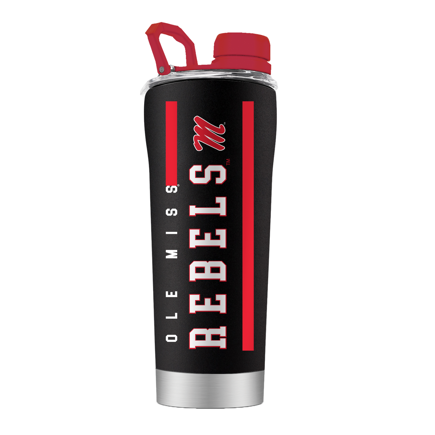 Ole Miss Black Stainless Steel Shaker