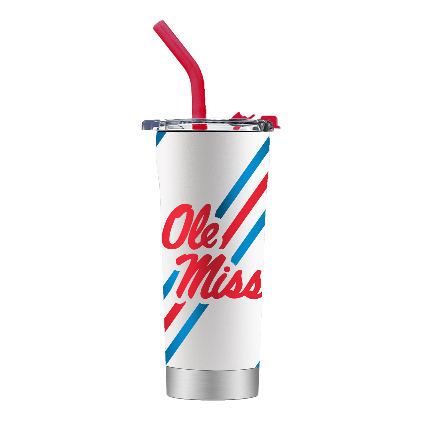 Ole Miss White Straw Tumbler