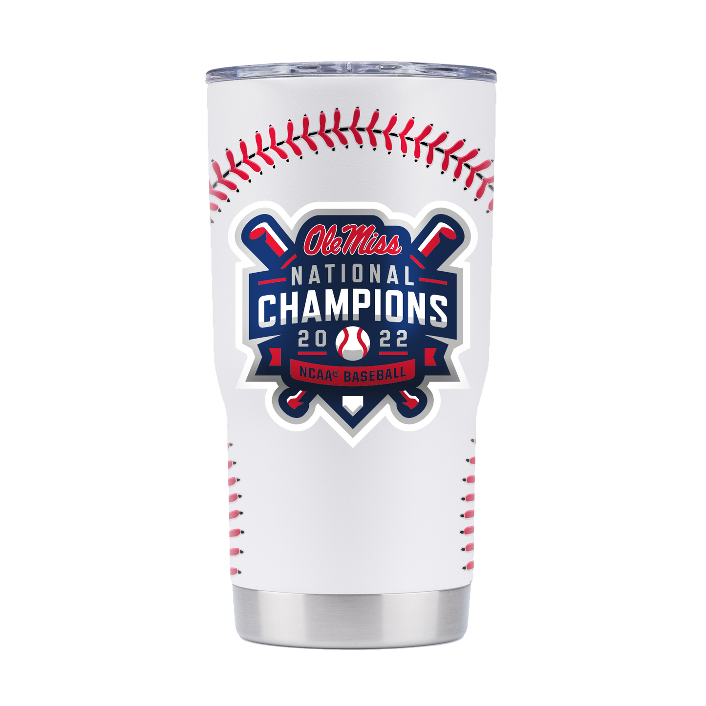 Ole Miss Baseball Champs 20oz White Tumbler