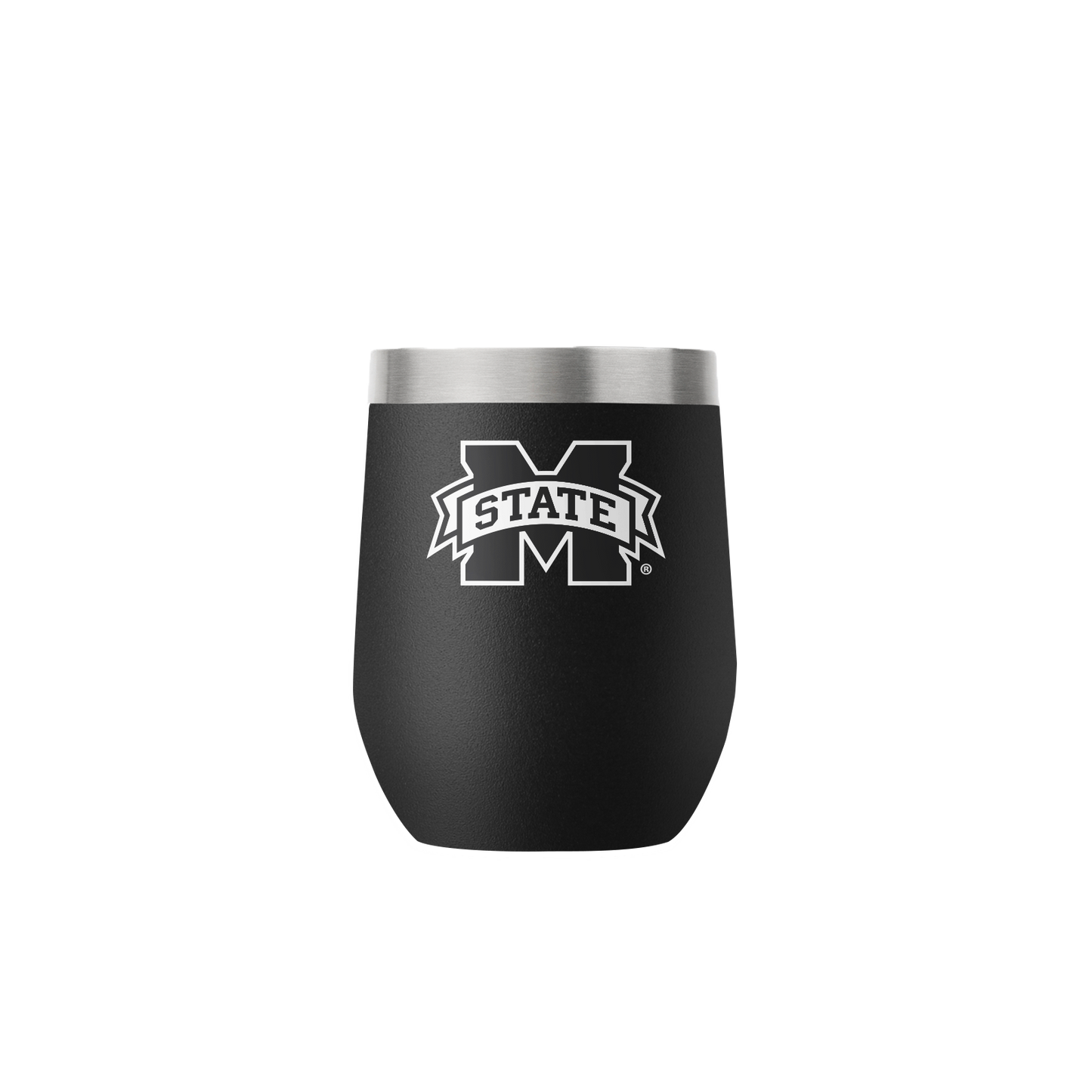 Mississippi State 12oz Stemless Black Tumbler