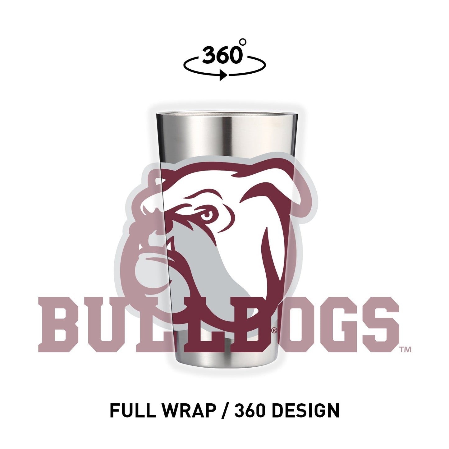 Mississppi State 16oz Stainless Pint