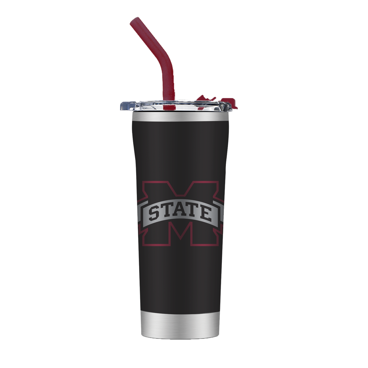 Mississippi State Black Straw Tumbler