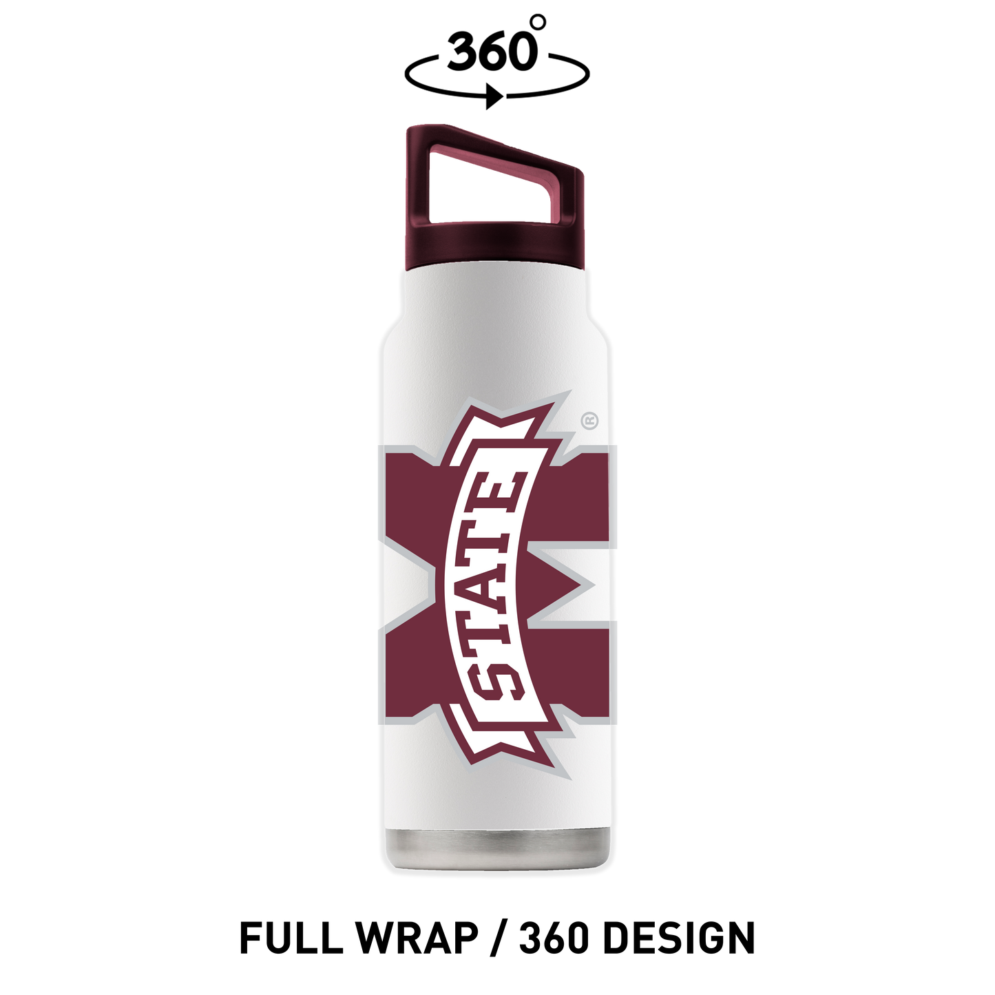 Mississippi State 40oz White Bottle