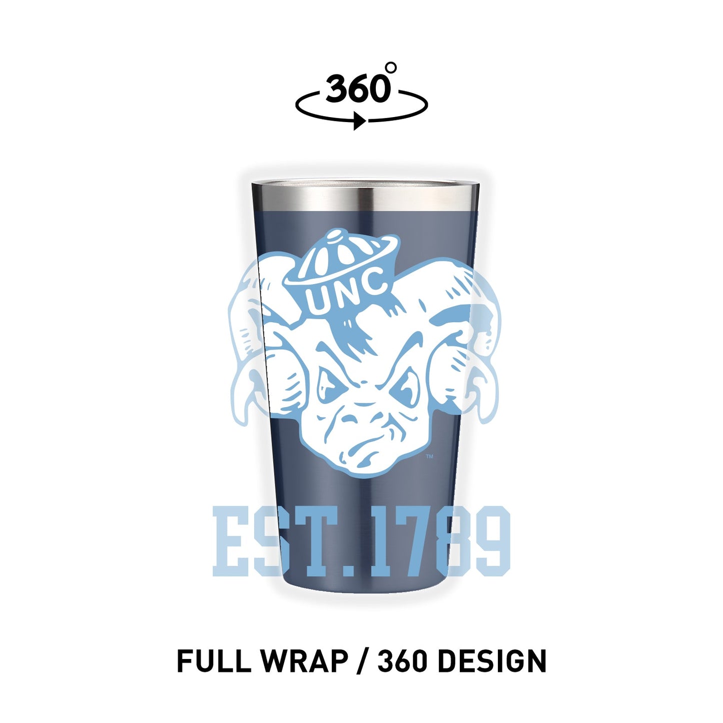 North Carolina 16oz Stainless Pint