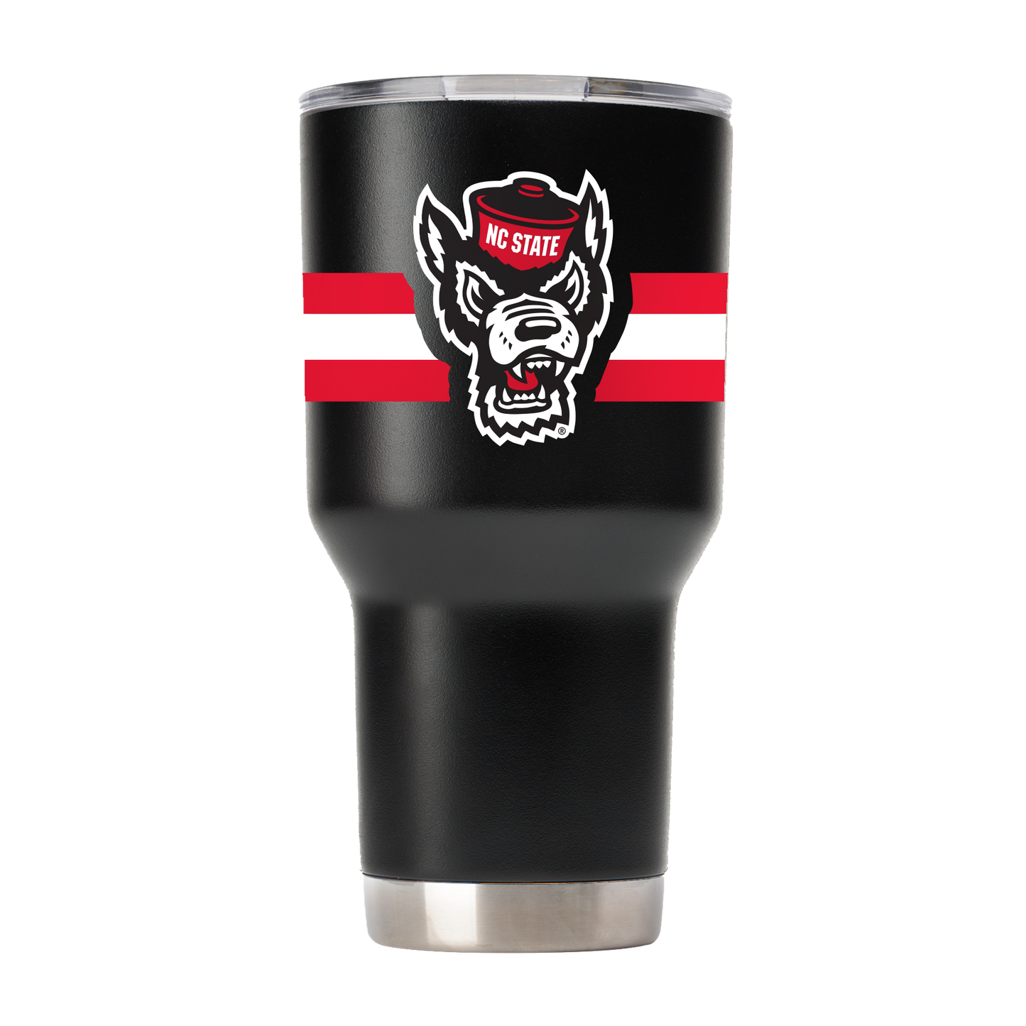 NC State 30oz Black Tumbler w- Stripes