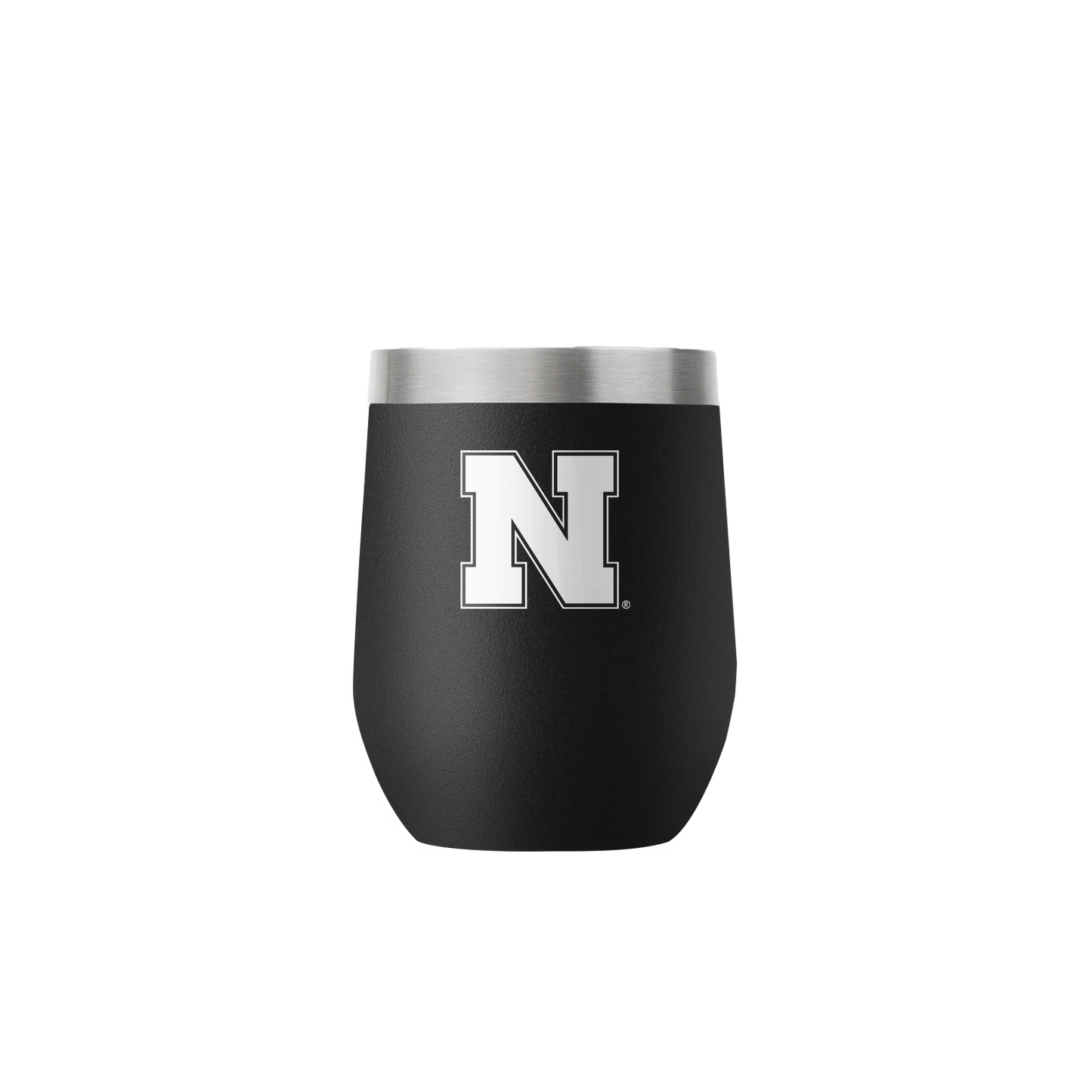 Nebraska 12oz Stemless Black Tumbler