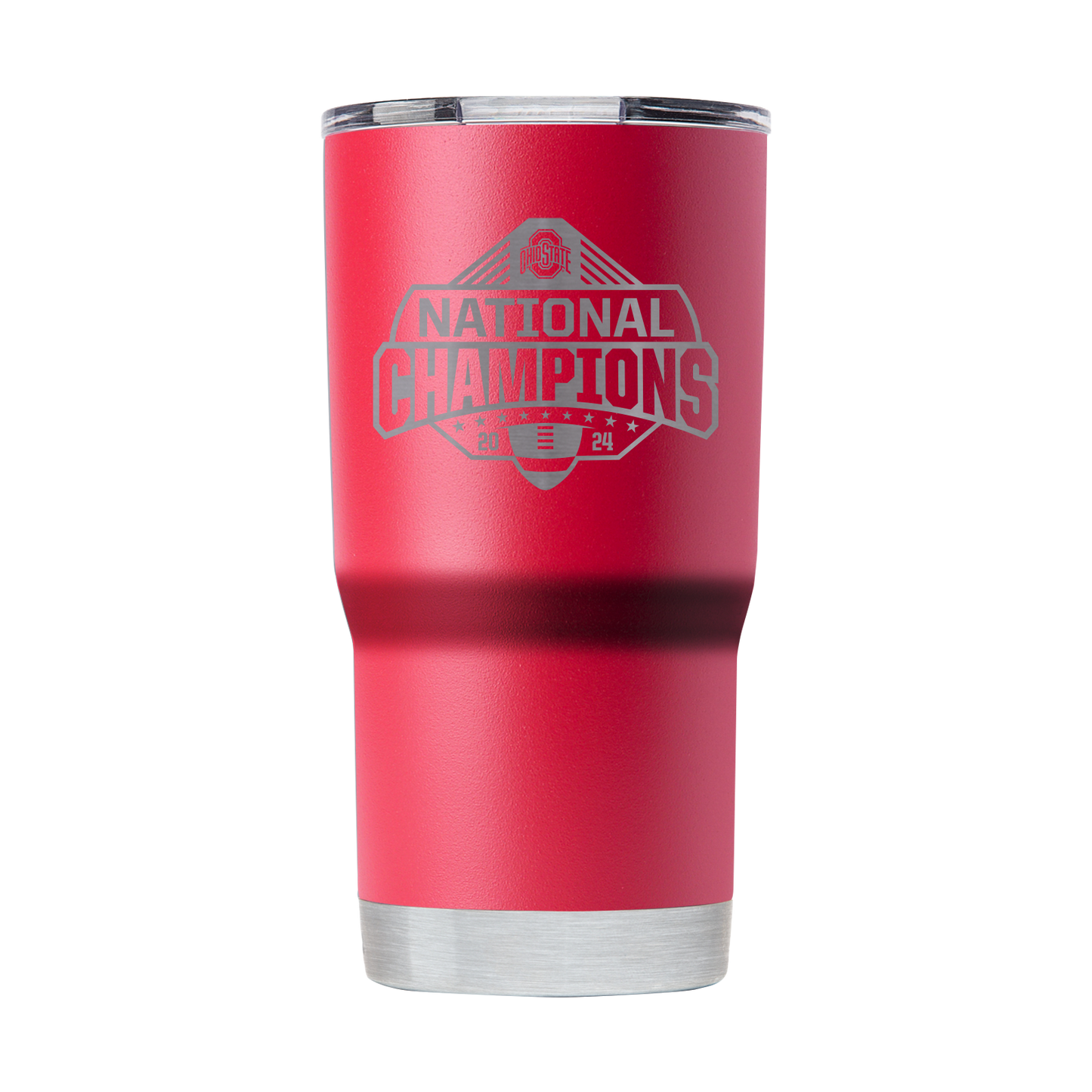 Ohio State 2024 National Champs Laser Etch 20oz Red Tumbler