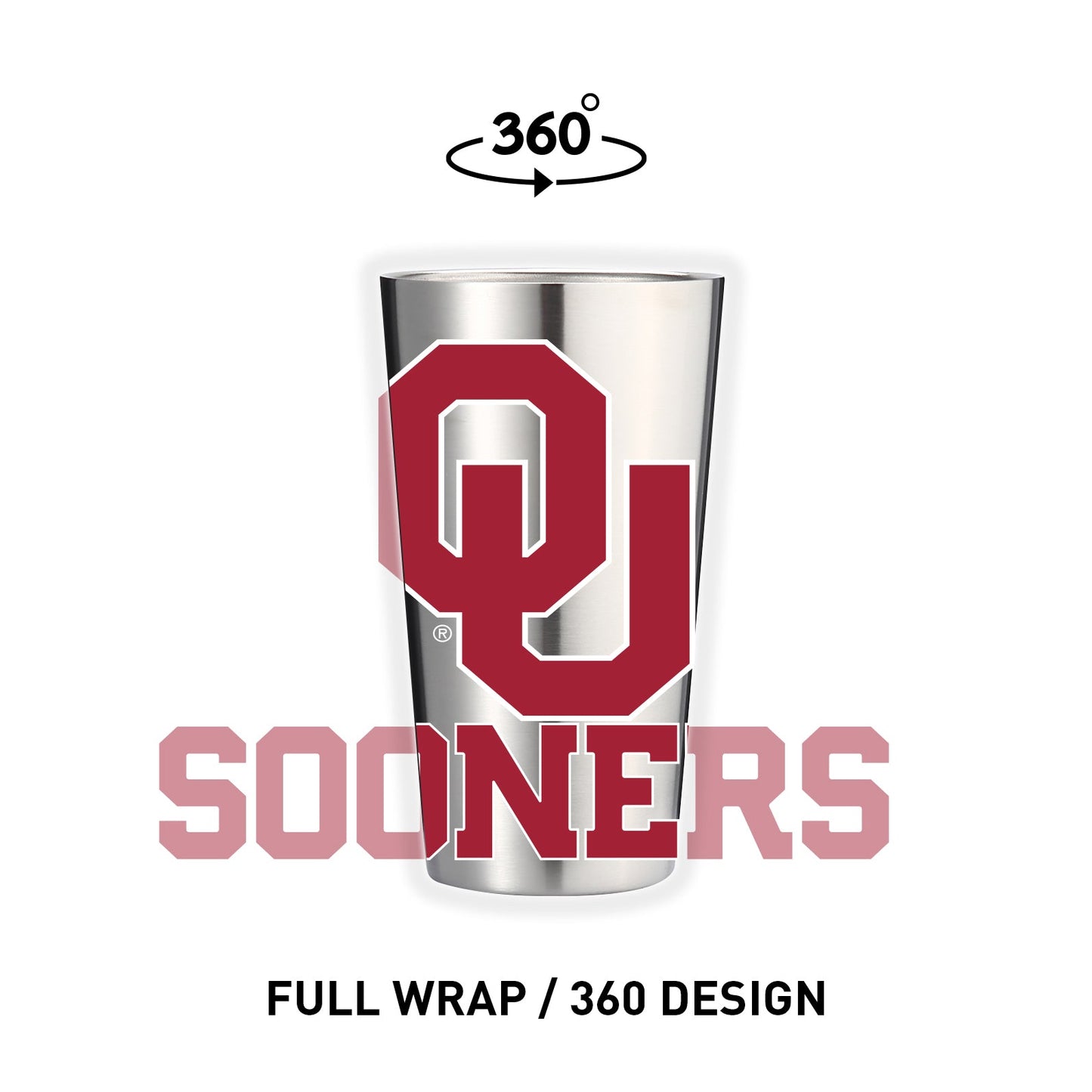 Oklahoma 16oz Stainless Pint