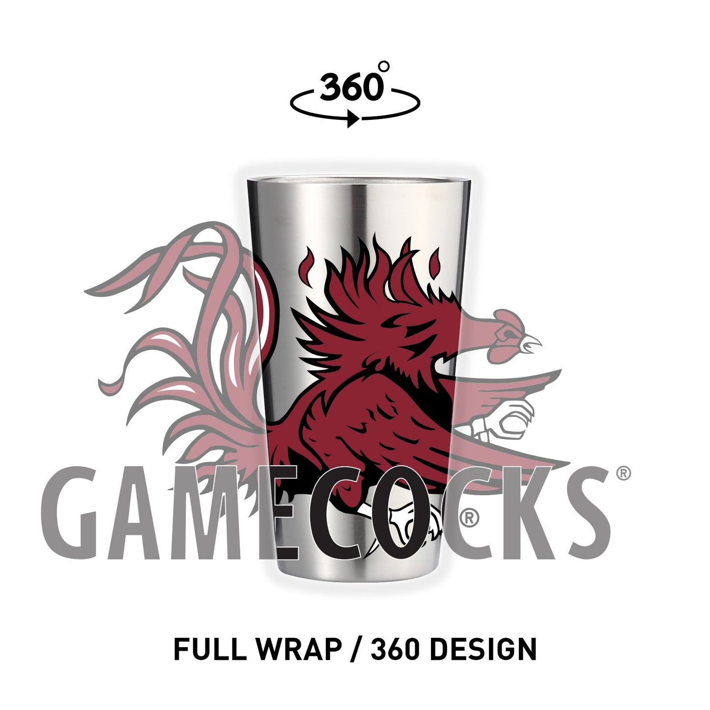 South Carolina 16oz Stainless Pint