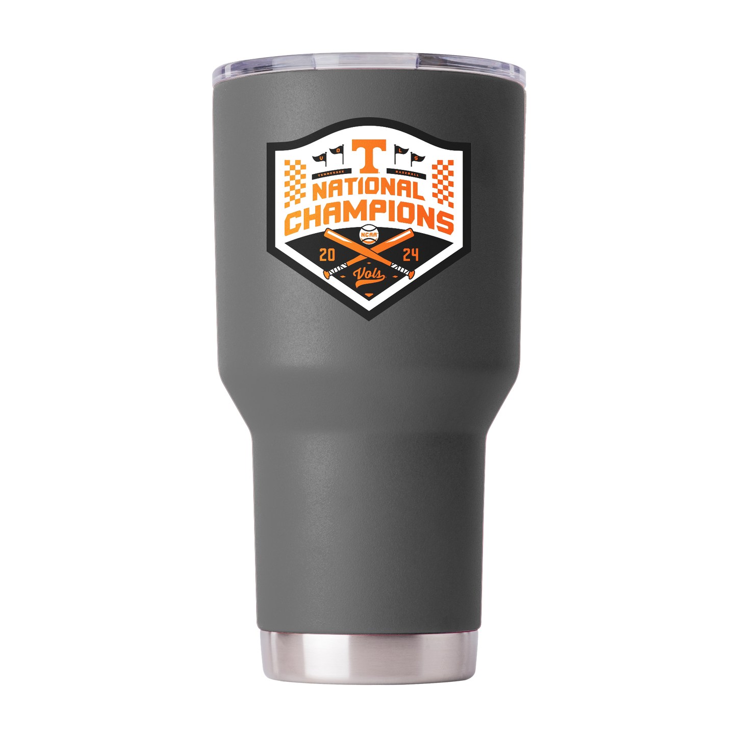 Tennessee 30oz Grey Baseball National Champions 2024 Tumbler