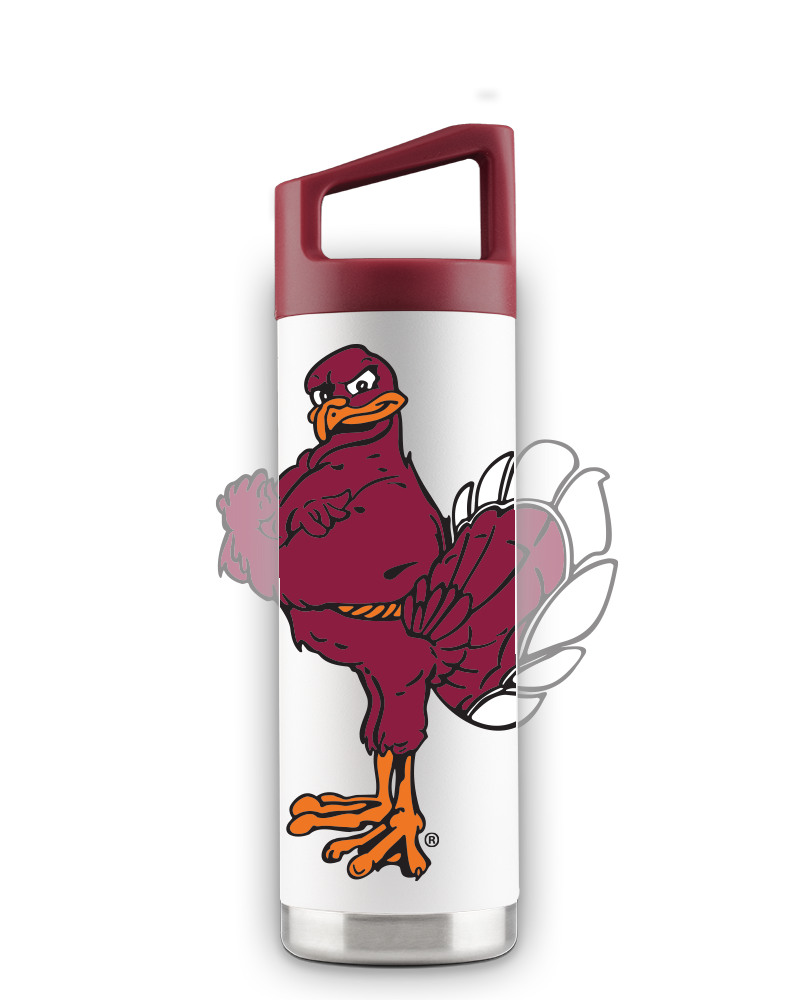 Virginia Tech Mascot 16oz White Youth Bottle