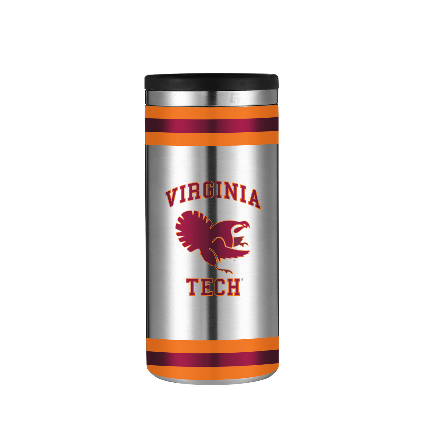 Virginia Tech Vault Collection Stainless Steel Skinny Can Koozie