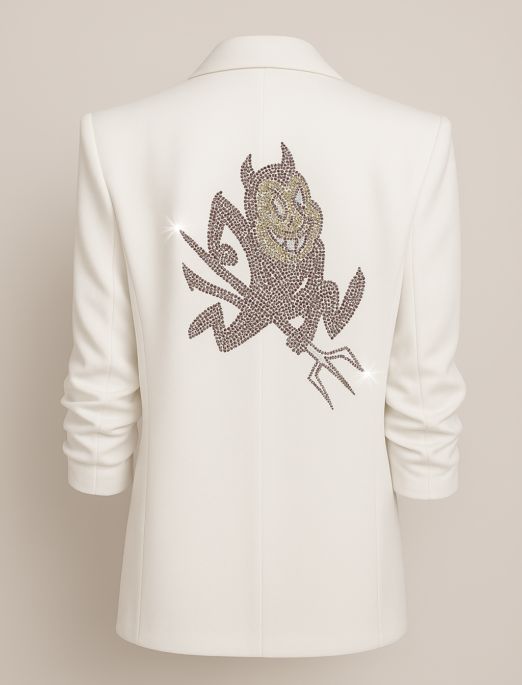Licensed Game Day Blazer, White Ruched, Arizona State Sun Devil