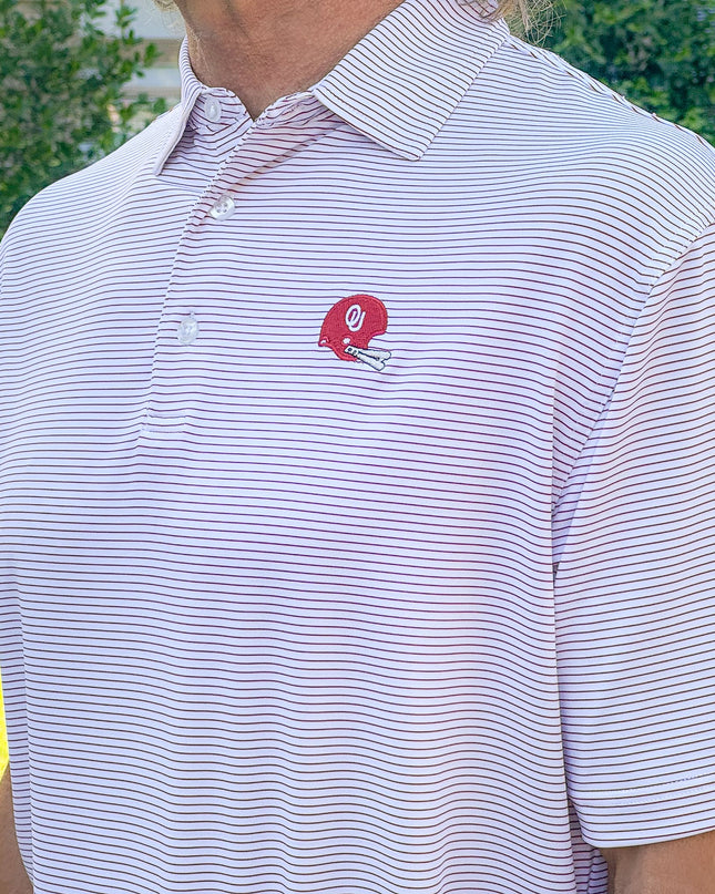 1966 OU Helmet Pinstripe Polo
