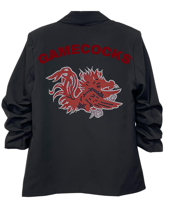 Licensed Game Day Blazer, Black Ruched, University of South Carolina, Gamecock