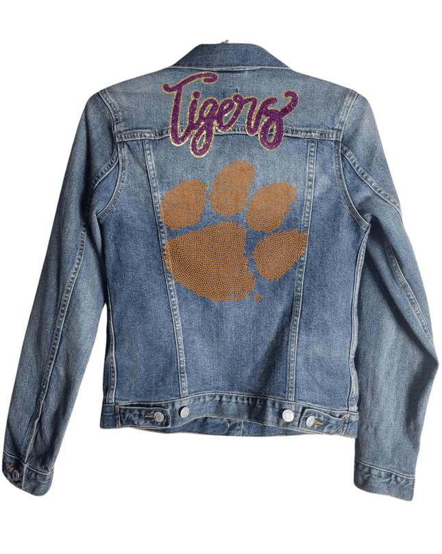 Licensed Game Day Jacket, Blue Denim, Clemson Tigers Paw