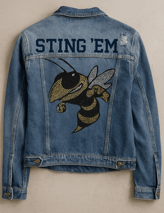Licensed Game Day Jacket, Blue Denim, Georgia Tech Sting 'Em Bee
