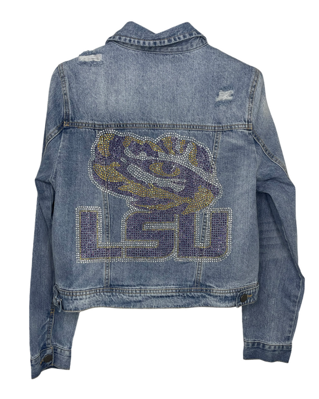 Licensed Game Day Jacket, Blue Denim, LSU w/ Tiger Eye