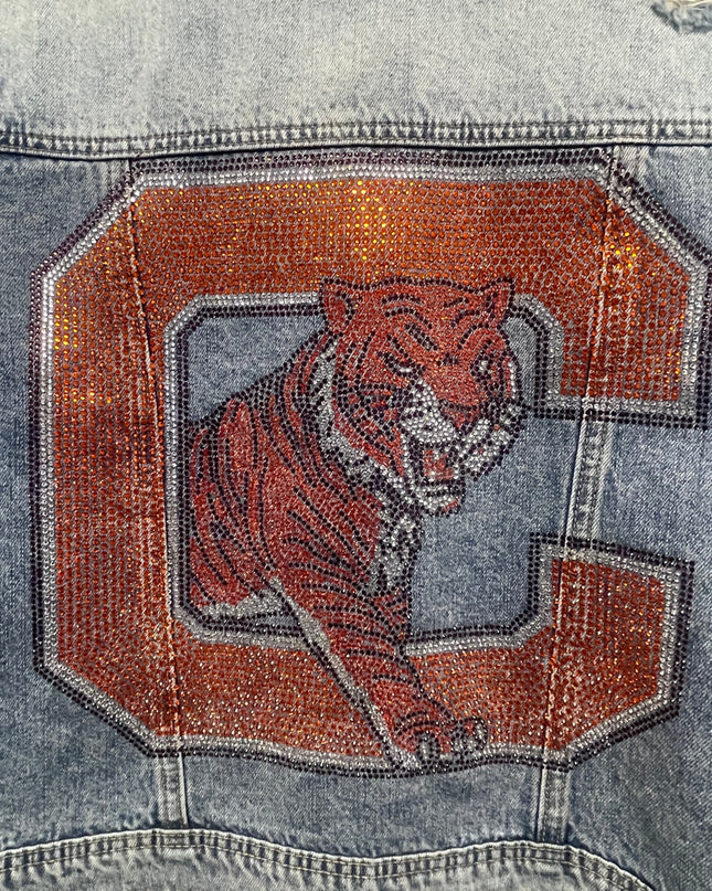 Licensed Game Day Jacket, Blue Denim, Clemson Big C and Tiger