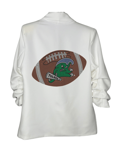 Licensed Game Day Blazer, Ruched White, Tulane Football