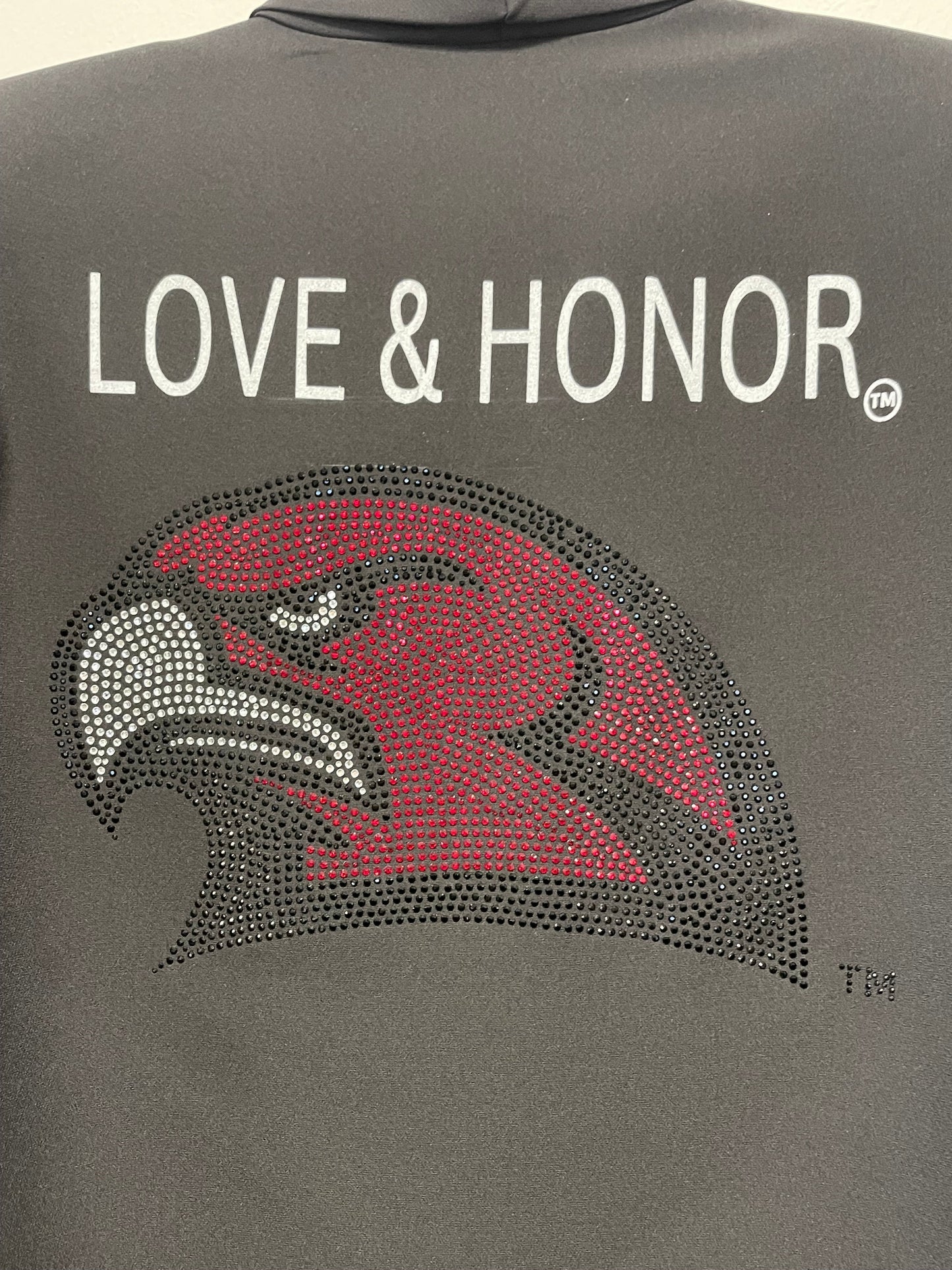 Licensed Game Day Blazer, Black Ruched, Miami of Ohio Redhawk Love & Honor
