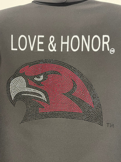 Licensed Game Day Blazer, Black Ruched, Miami of Ohio Redhawk Love & Honor
