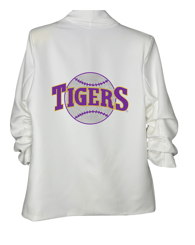 Licensed Game Day Blazer, Ruched White, LSU Tigers Baseball