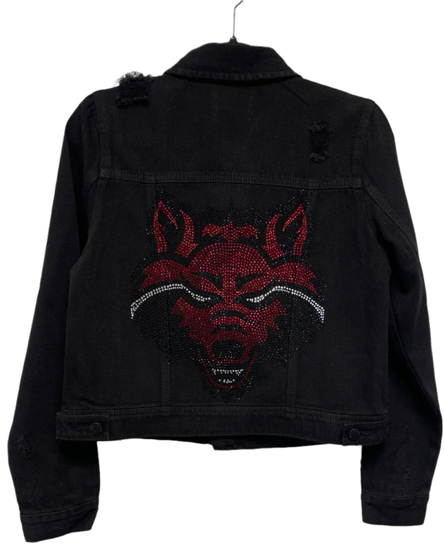 Licensed Game Day Jacket, Black Denim, Arkansas State Wolf