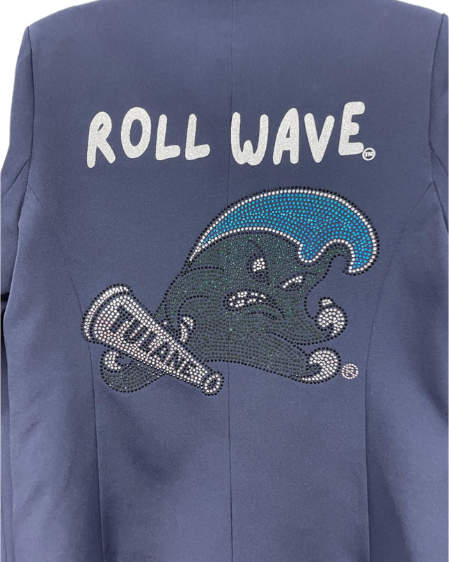 Licensed Game Day Blazer, Navy w/ Green Lining, Tulane Roll Wave