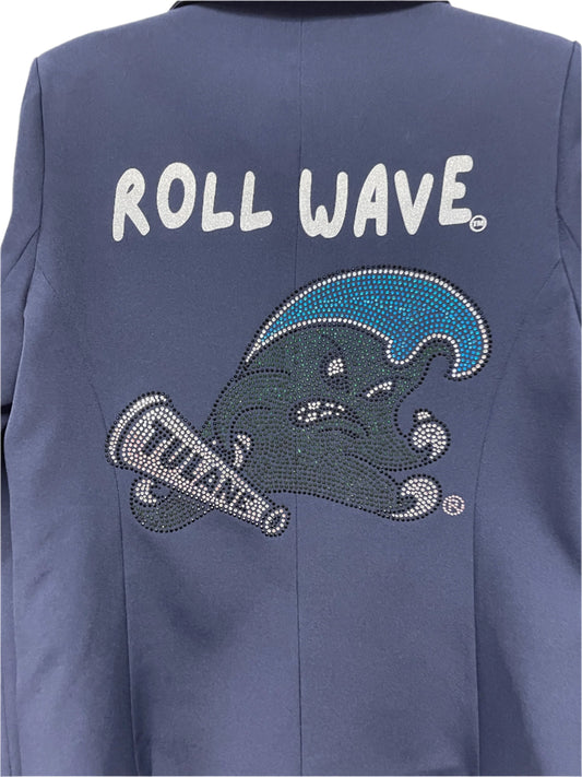 Licensed Game Day Blazer, Navy w/ Green Lining, Tulane Roll Wave