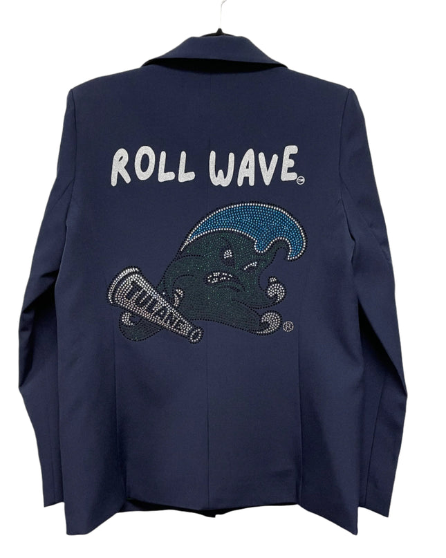 Licensed Game Day Blazer, Navy w/ Green Lining, Tulane Roll Wave