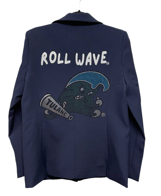 Licensed Game Day Blazer, Navy w/ Green Lining, Tulane Roll Wave