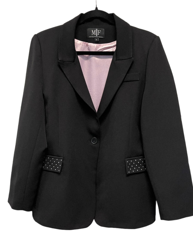 Licensed Game Day Blazer, Black w/ Pink Lining, LSU w/ Tiger Eye & Waterfall Pockets