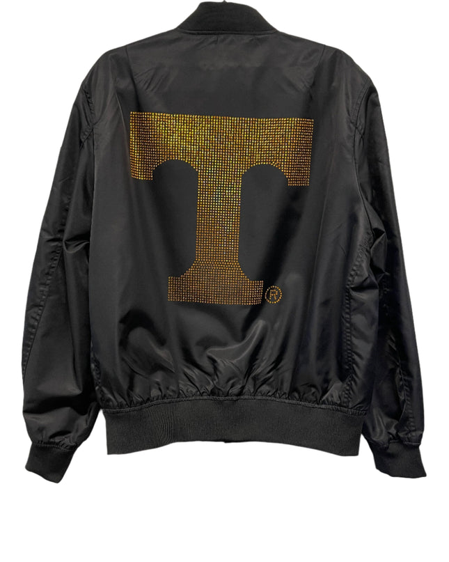 Licensed Game Day Jacket, Black Bomber, Tennessee Vols Big T & Go Big Orange